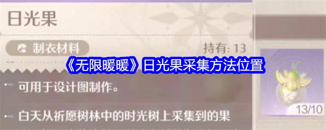 《无限暖暖》中日光果的采集方法及位置