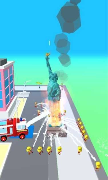 消防员奔跑拯救城市图1