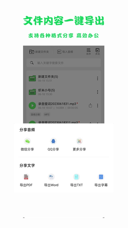 语音转文字导出