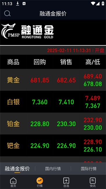 融通金贵金属行情(1)