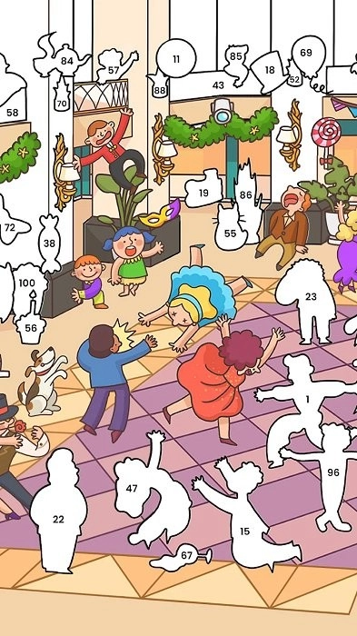 贴纸书按数字涂色游戏图2