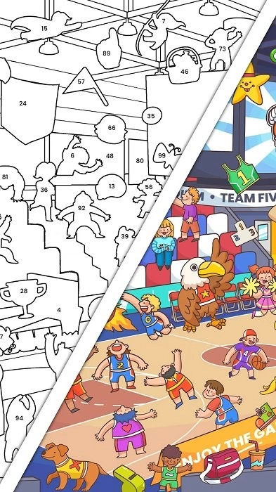 贴纸书按数字涂色游戏图4