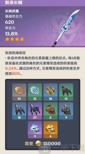 原神曚云之月突破所需材料汇总原神断浪长鳍突破所需材料汇总