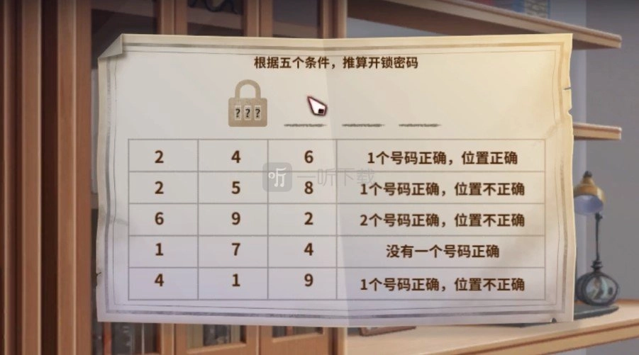 《迷雾之夏》中书柜纸条的密码是什么？书柜纸条密码的破解方法