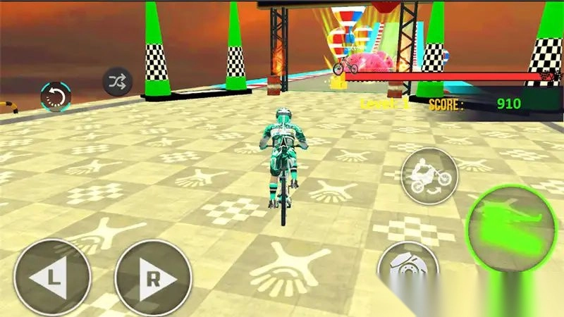 坡道自行车特技骑手