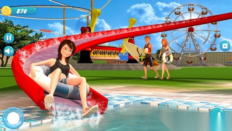 上坡高峰水上乐园滑梯