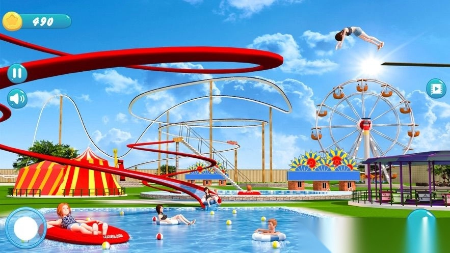 上坡高峰水上乐园滑梯