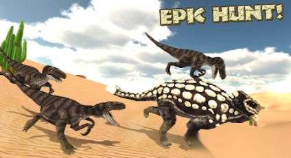 饥饿的猛禽沙漠恐龙狩猎