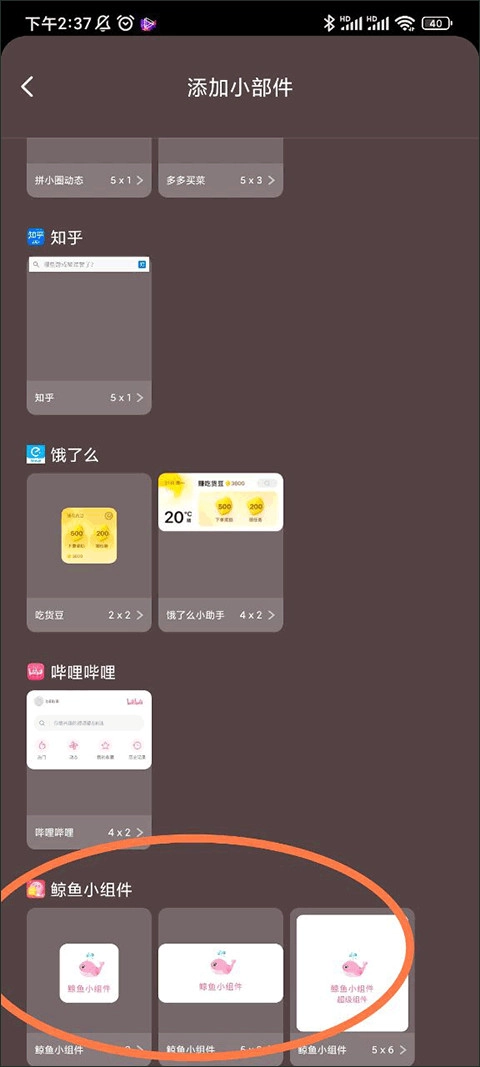 鲸鱼小组件安卓版