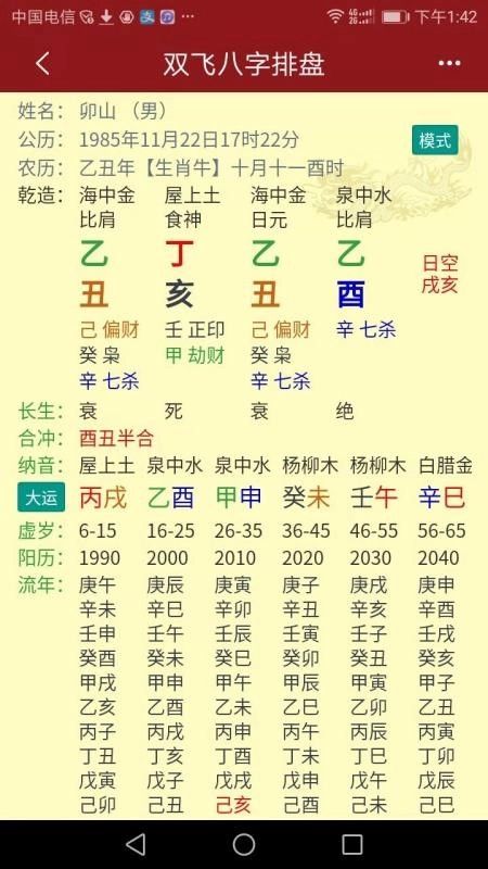 双飞八字排盘免费版图3