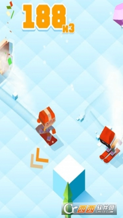 像素方块滑雪