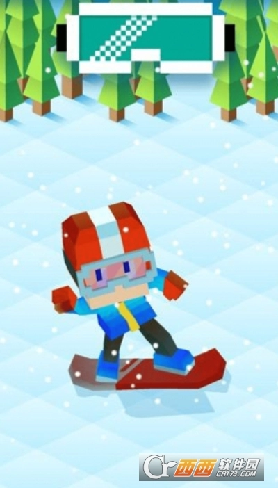 像素方块滑雪