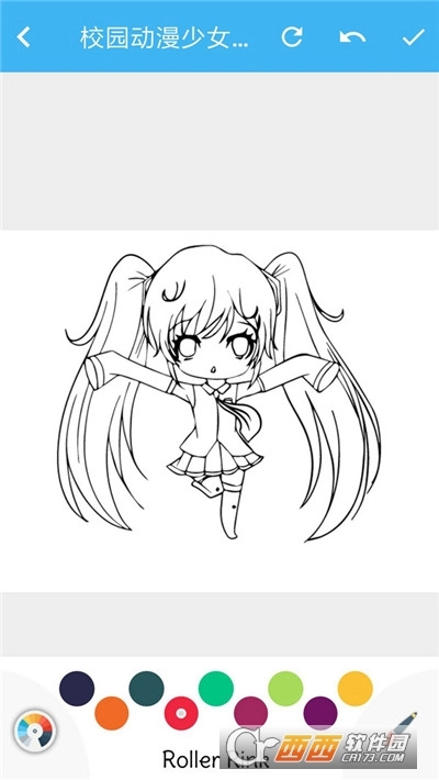 校园动漫少女着色图1