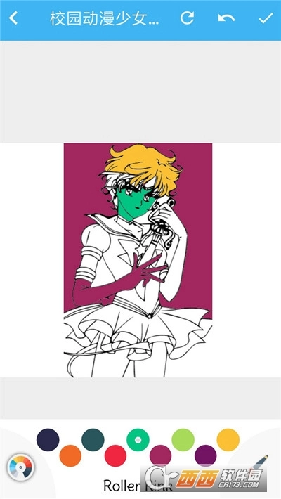 校园动漫少女着色图2