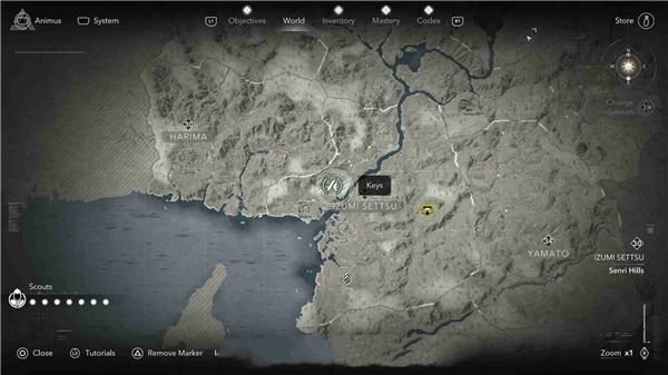 刺客信條影與泉攝津的秘鑰所在位置