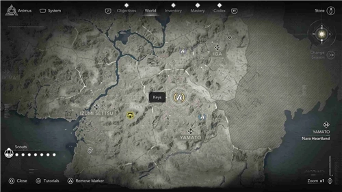 刺客信條影大里秘鑰的具體位置