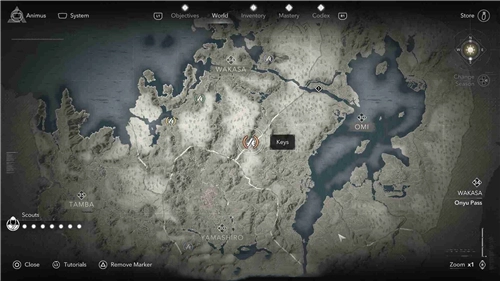 刺客信條影若狹的秘鑰所在位置