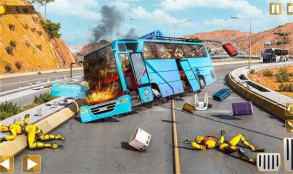 3D高速公路巴士碰撞模拟器双人闯关