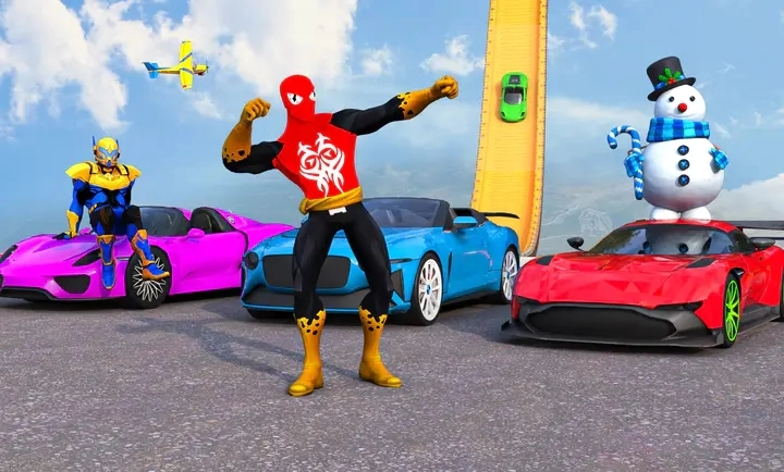 超级英雄汽车特技巨型坡道图1