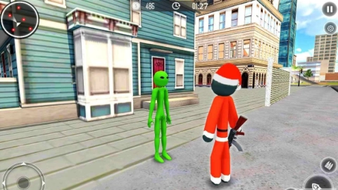 圣诞老人火柴人绳索英雄(4)