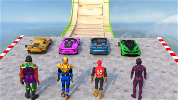 超级英雄汽车特技巨型坡道(4)