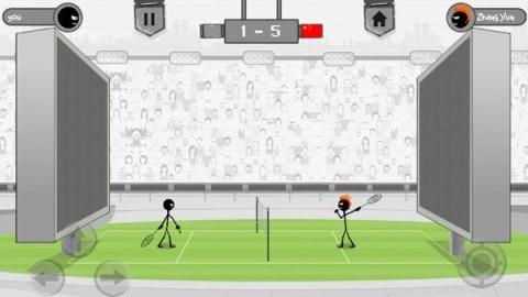 火柴人打羽毛球图1