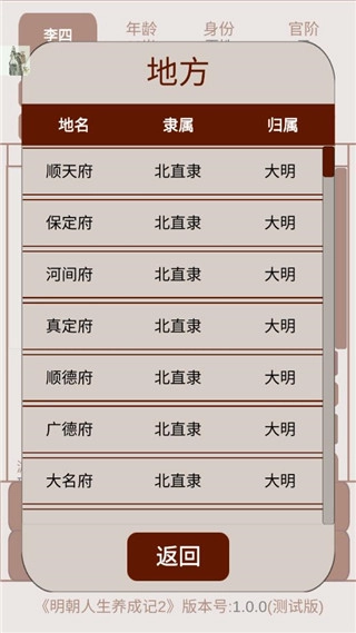 明朝人生养成记2菜单图3